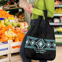 Aotearoa Atua Tangaroa Grocery Bag Maori God Of The Sea Taniko Motifs