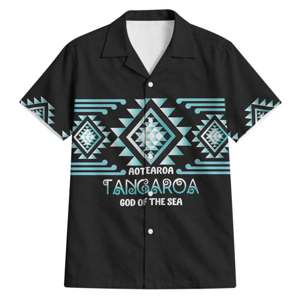 Aotearoa Atua Tangaroa Personalised Hawaiian Shirt Maori God Of The Sea Taniko Motifs