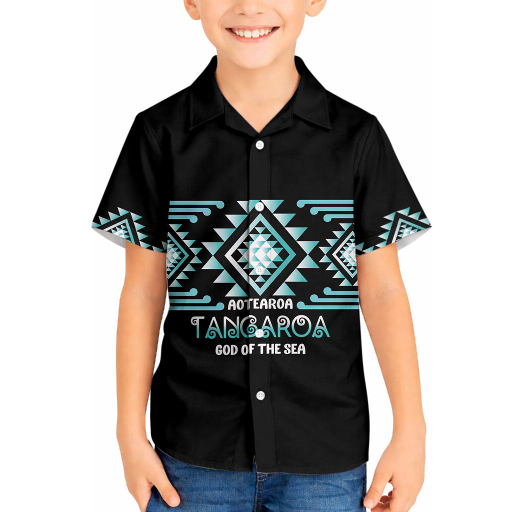 Aotearoa Atua Tangaroa Personalised Hawaiian Shirt Maori God Of The Sea Taniko Motifs