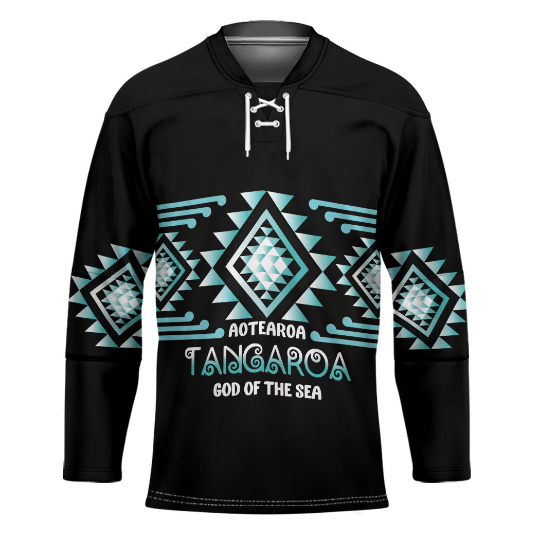 Aotearoa Atua Tangaroa Personalised Hockey Jersey Maori God Of The Sea Taniko Motifs