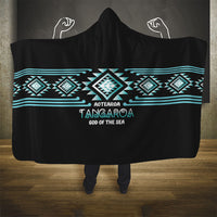 Aotearoa Atua Tangaroa Hooded Blanket Maori God Of The Sea Taniko Motifs