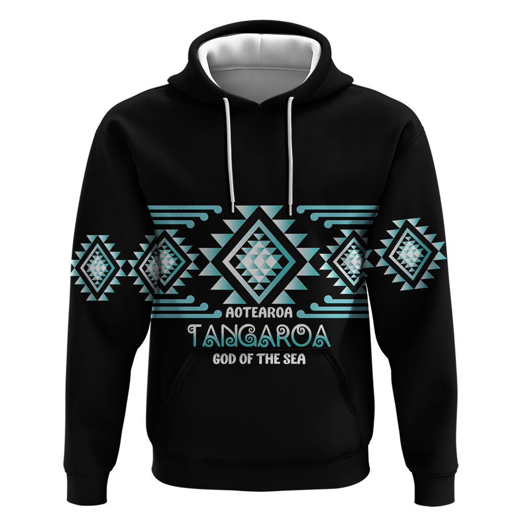 Aotearoa Atua Tangaroa Personalised Hoodie Maori God Of The Sea Taniko Motifs