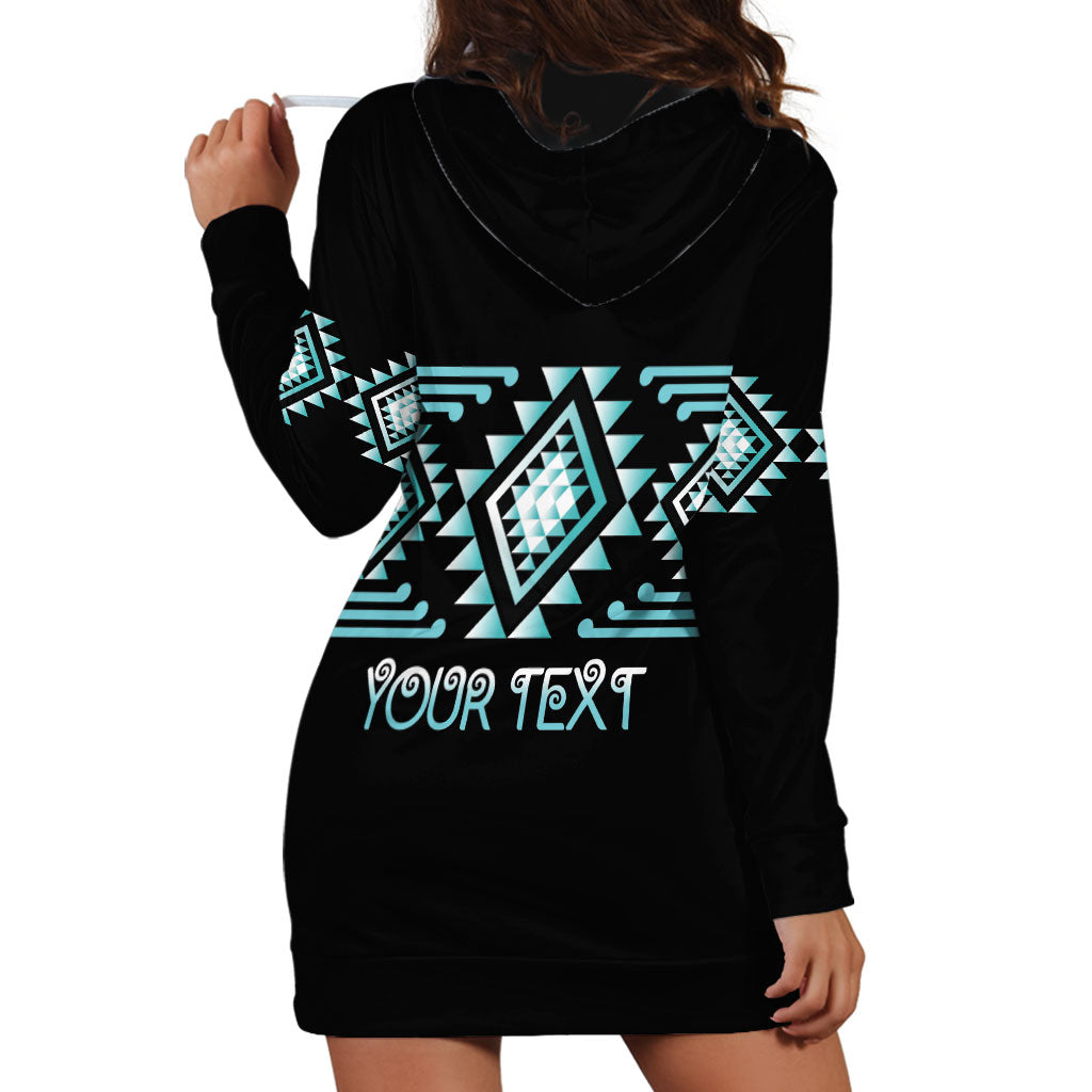Aotearoa Atua Tangaroa Personalised Hoodie Dress Maori God Of The Sea Taniko Motifs