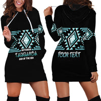 Aotearoa Atua Tangaroa Personalised Hoodie Dress Maori God Of The Sea Taniko Motifs