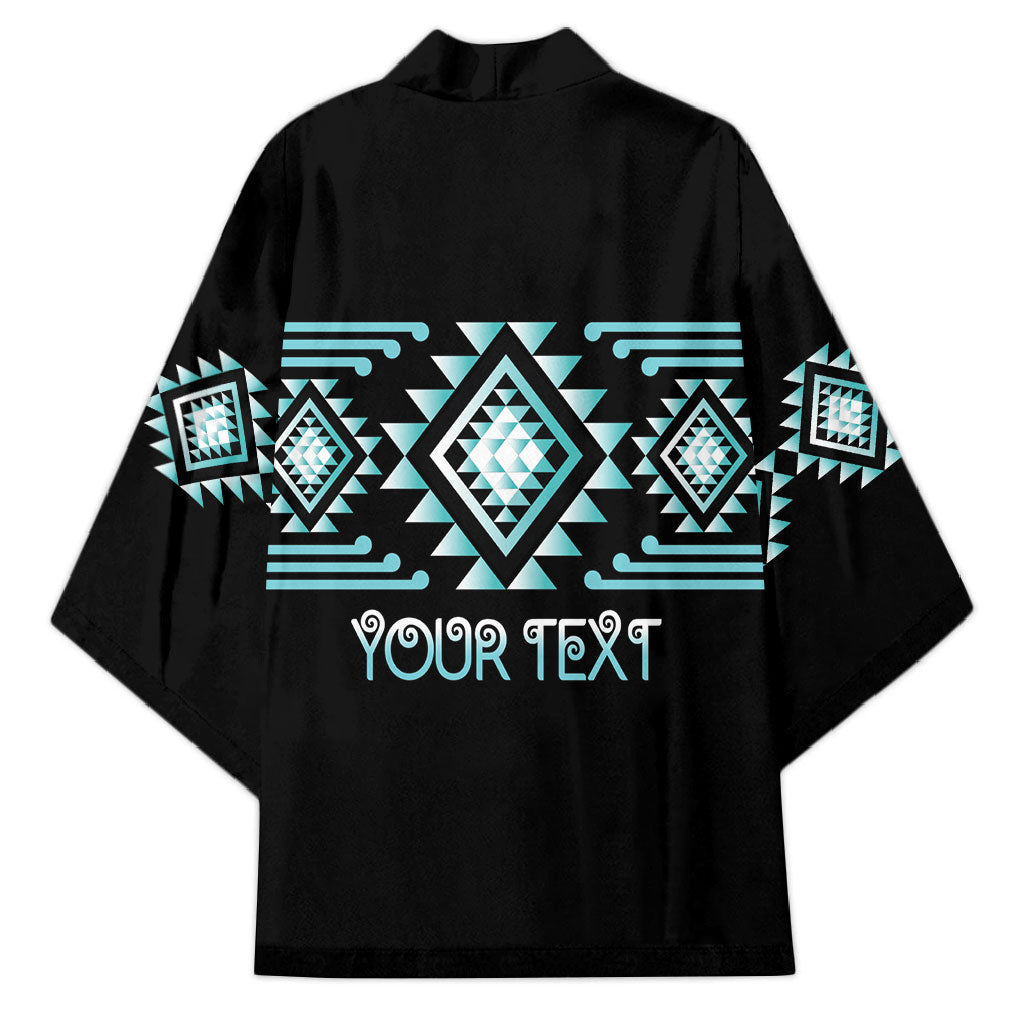 Aotearoa Atua Tangaroa Personalised Kimono Maori God Of The Sea Taniko Motifs