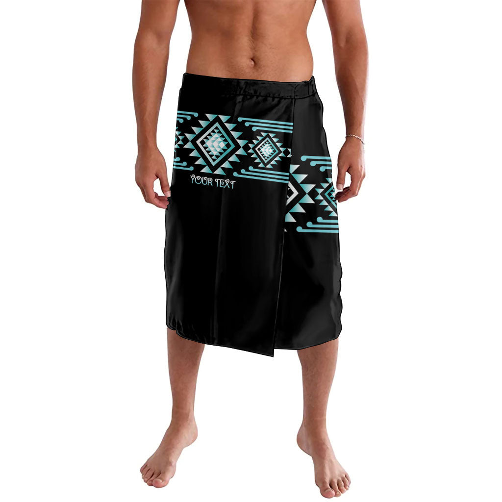 Aotearoa Atua Tangaroa Personalised Lavalava Maori God Of The Sea Taniko Motifs LT14 Turquoise - Polynesian Pride