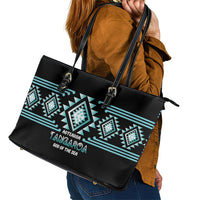 Aotearoa Atua Tangaroa Leather Tote Bag Maori God Of The Sea Taniko Motifs