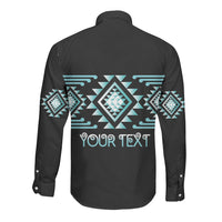 Aotearoa Atua Tangaroa Personalised Long Sleeve Button Shirt Maori God Of The Sea Taniko Motifs
