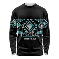 Aotearoa Atua Tangaroa Personalised Long Sleeve Shirt Maori God Of The Sea Taniko Motifs