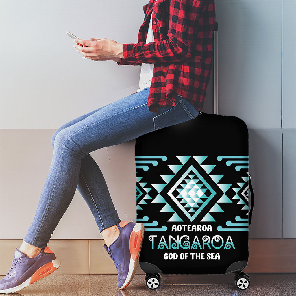 Aotearoa Atua Tangaroa Luggage Cover Maori God Of The Sea Taniko Motifs