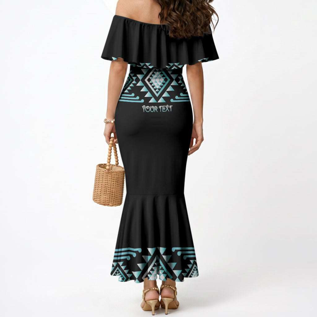 Aotearoa Atua Tangaroa Personalised Mermaid Dress Maori God Of The Sea Taniko Motifs