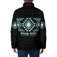 Aotearoa Atua Tangaroa Personalised Padded Jacket Maori God Of The Sea Taniko Motifs