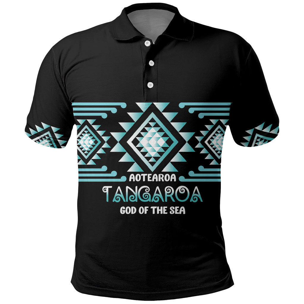 Aotearoa Atua Tangaroa Personalised Polo Shirt Maori God Of The Sea Taniko Motifs