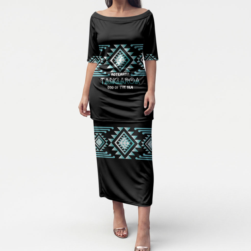 Aotearoa Atua Tangaroa Personalised Puletasi Maori God Of The Sea Taniko Motifs