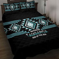 Aotearoa Atua Tangaroa Quilt Bed Set Maori God Of The Sea Taniko Motifs