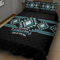 Aotearoa Atua Tangaroa Quilt Bed Set Maori God Of The Sea Taniko Motifs
