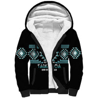 Aotearoa Atua Tangaroa Personalised Sherpa Hoodie Maori God Of The Sea Taniko Motifs