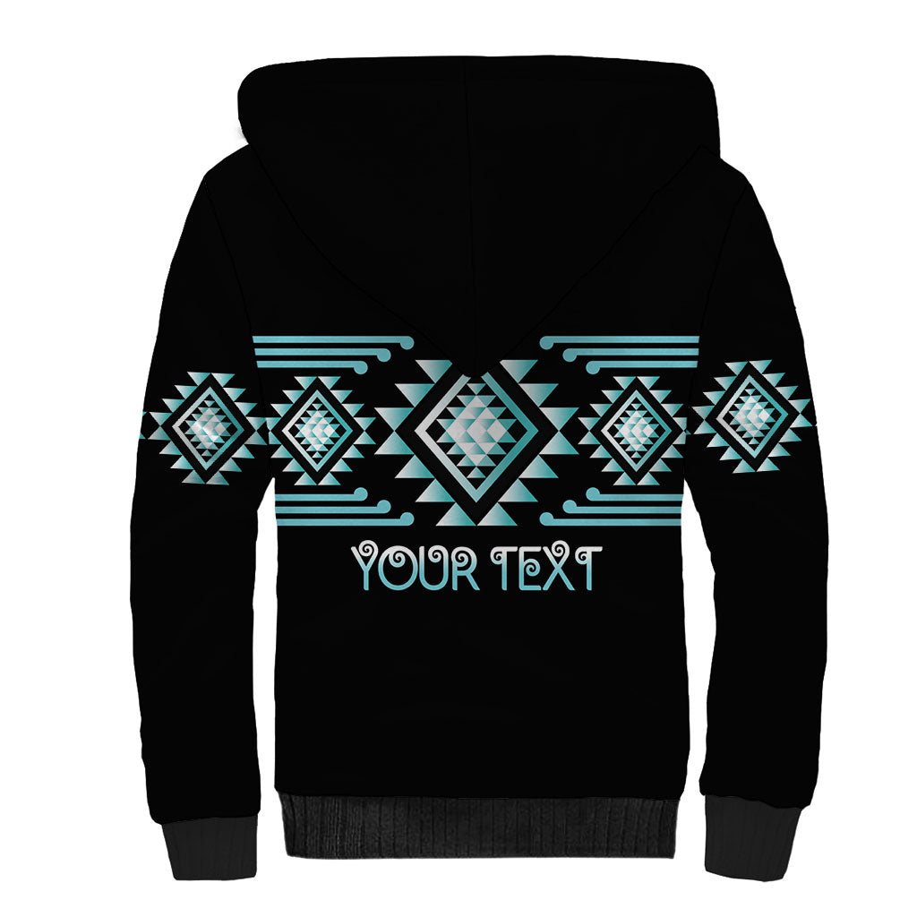 Aotearoa Atua Tangaroa Personalised Sherpa Hoodie Maori God Of The Sea Taniko Motifs