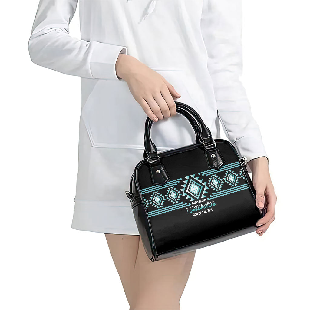 Aotearoa Atua Tangaroa Shoulder Handbag Maori God Of The Sea Taniko Motifs