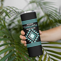 Aotearoa Atua Tangaroa Personalised Skinny Tumbler Maori God Of The Sea Taniko Motifs