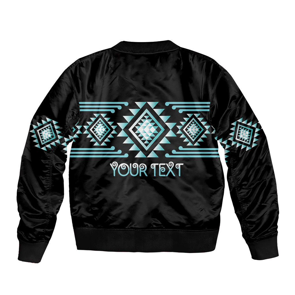 Aotearoa Atua Tangaroa Personalised Sleeve Zip Bomber Jacket Maori God Of The Sea Taniko Motifs