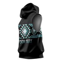 Aotearoa Atua Tangaroa Personalised Sleeveless Hoodie Maori God Of The Sea Taniko Motifs