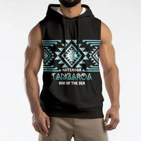 Aotearoa Atua Tangaroa Personalised Sleeveless Hoodie Maori God Of The Sea Taniko Motifs