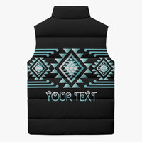 Aotearoa Atua Tangaroa Personalised Sleeveless Puffer Jacket Maori God Of The Sea Taniko Motifs