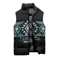Aotearoa Atua Tangaroa Personalised Sleeveless Puffer Jacket Maori God Of The Sea Taniko Motifs