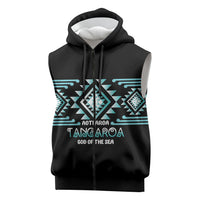 Aotearoa Atua Tangaroa Personalised Sleeveless Zip Hoodie Maori God Of The Sea Taniko Motifs