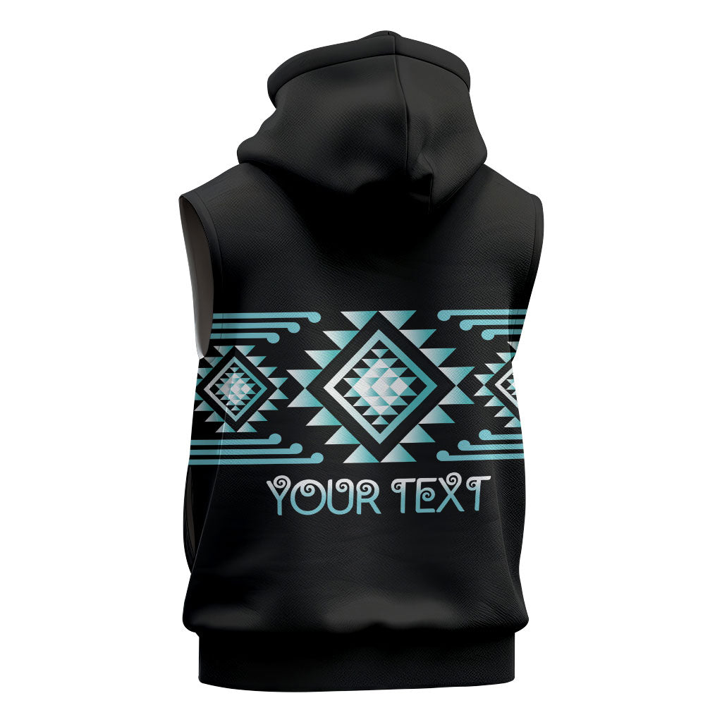 Aotearoa Atua Tangaroa Personalised Sleeveless Zip Hoodie Maori God Of The Sea Taniko Motifs