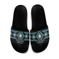 Aotearoa Atua Tangaroa Slide Sandals Maori God Of The Sea Taniko Motifs