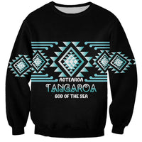 Aotearoa Atua Tangaroa Personalised Sweatshirt Maori God Of The Sea Taniko Motifs
