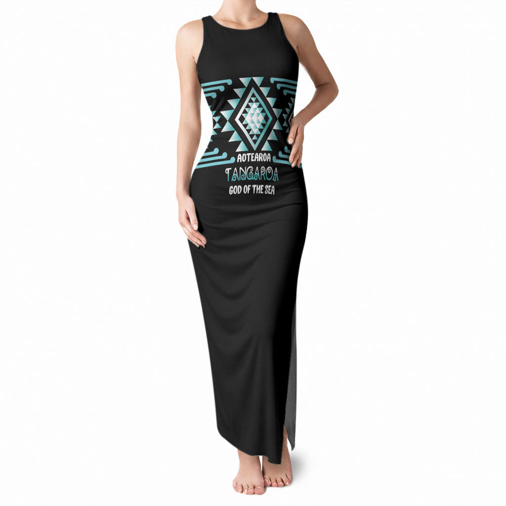 Aotearoa Atua Tangaroa Personalised Tank Maxi Dress Maori God Of The Sea Taniko Motifs
