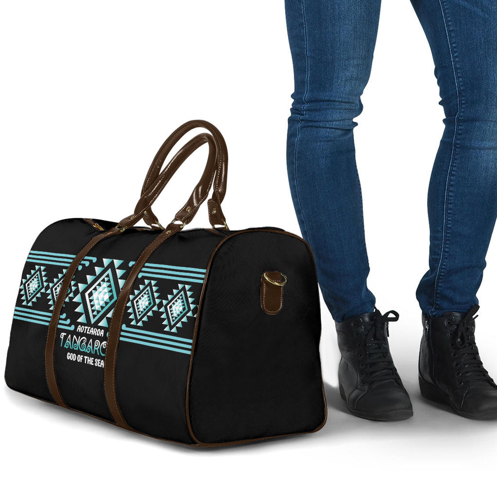 Aotearoa Atua Tangaroa Travel Bag Maori God Of The Sea Taniko Motifs