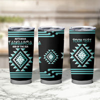 Aotearoa Atua Tangaroa Personalised Tumbler Cup Maori God Of The Sea Taniko Motifs