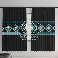 Aotearoa Atua Tangaroa Window Curtain Maori God Of The Sea Taniko Motifs