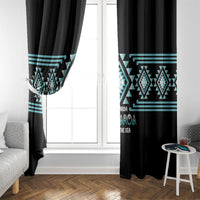 Aotearoa Atua Tangaroa Window Curtain Maori God Of The Sea Taniko Motifs