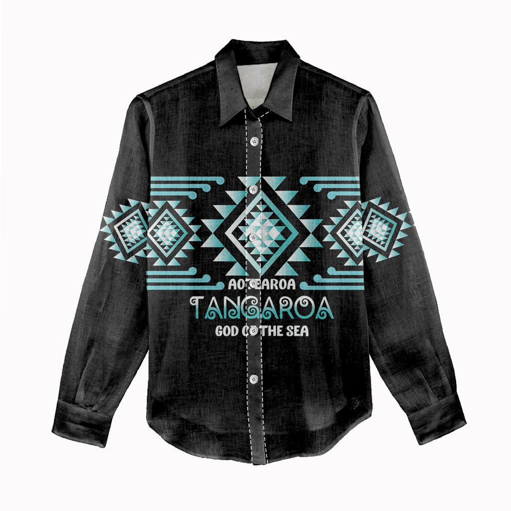 Aotearoa Atua Tangaroa Personalised Women Casual Shirt Maori God Of The Sea Taniko Motifs