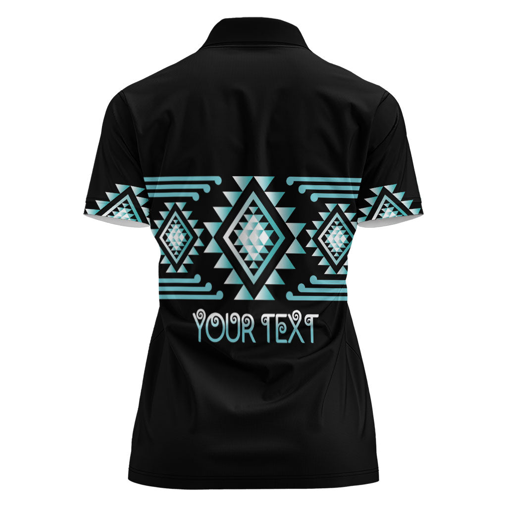 Aotearoa Atua Tangaroa Personalised Women Polo Shirt Maori God Of The Sea Taniko Motifs