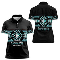 Aotearoa Atua Tangaroa Personalised Women Polo Shirt Maori God Of The Sea Taniko Motifs