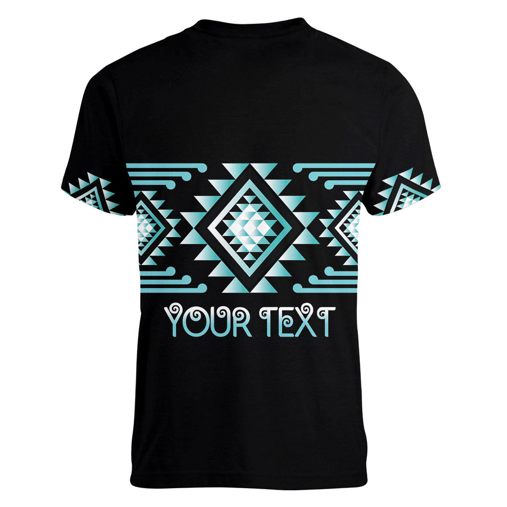 Aotearoa Atua Tangaroa Personalised Women V-Neck T-Shirt Maori God Of The Sea Taniko Motifs