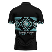 Aotearoa Atua Tangaroa Personalised Zipper Polo Shirt Maori God Of The Sea Taniko Motifs