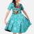 Hawaii Christmas Family Matching Summer Maxi Dress and Hawaiian Shirt Mele Kalikimaka Poinsettia Lei - Cyan
