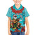 Hawaii Christmas Family Matching Summer Maxi Dress and Hawaiian Shirt Mele Kalikimaka Poinsettia Lei - Cyan