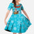 Hawaii Christmas Family Matching Summer Maxi Dress and Hawaiian Shirt Mele Kalikimaka Poinsettia Lei Polynesian - Blue
