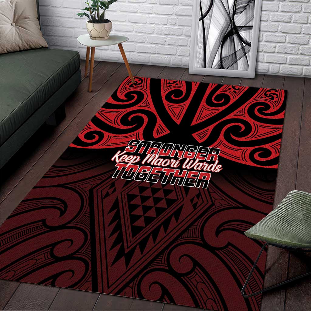 Keep Maori Wards New Zealand Area Rug Stronger Together Aotearoa Taniko - Polynesian Pride