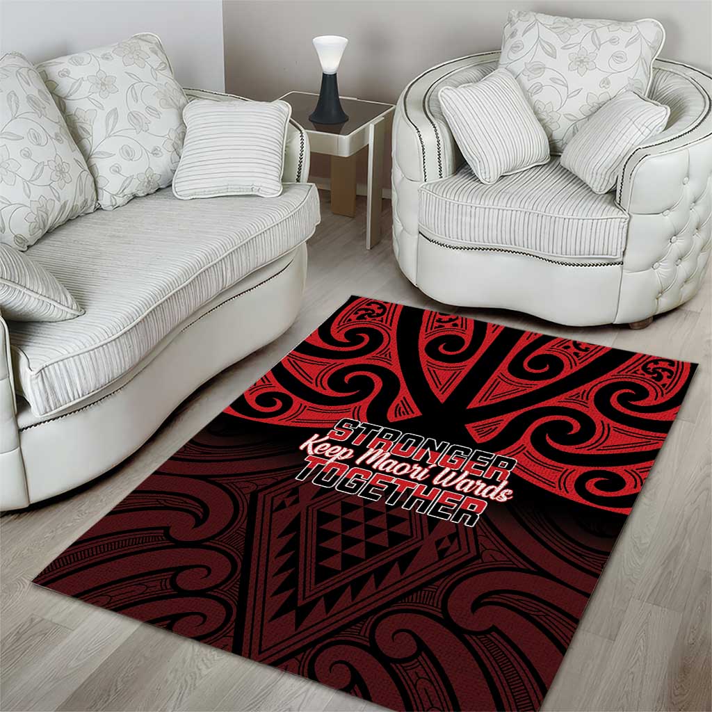 Keep Maori Wards New Zealand Area Rug Stronger Together Aotearoa Taniko - Polynesian Pride