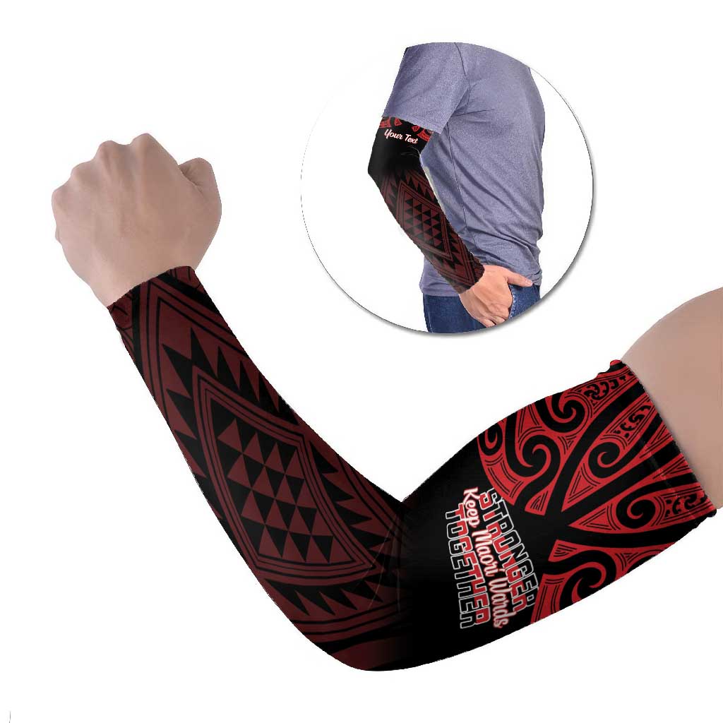Personalised Keep Maori Wards New Zealand Arm Sleeves Stronger Together Aotearoa Taniko - Polynesian Pride