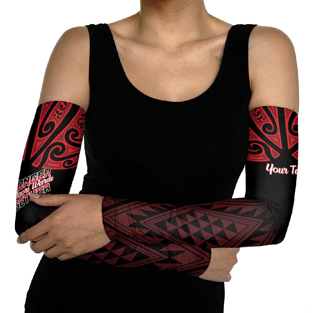 Personalised Keep Maori Wards New Zealand Arm Sleeves Stronger Together Aotearoa Taniko - Polynesian Pride